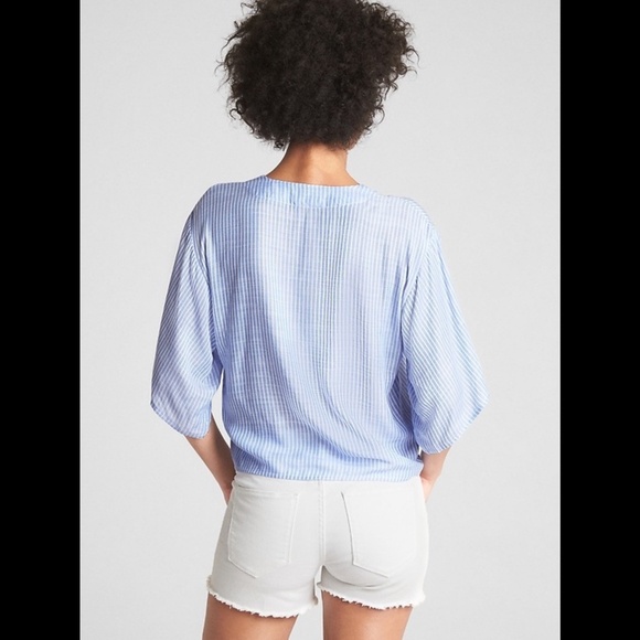 GAP Kimono Short Sleeve Tie-front Top - Picture 3 of 16